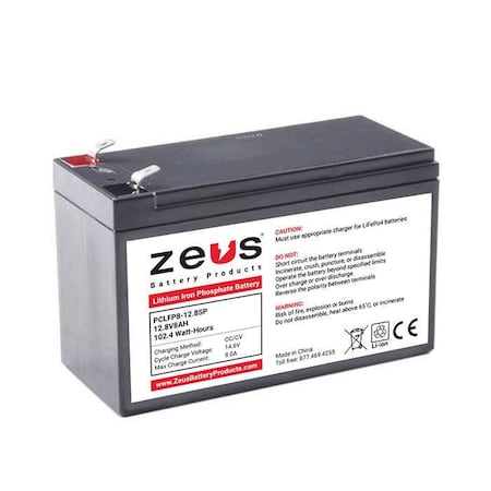 Zeus Battery Products 12.8V 8Ah Lfp Lithium Iron Phosphate PCLFP8-12.8SP